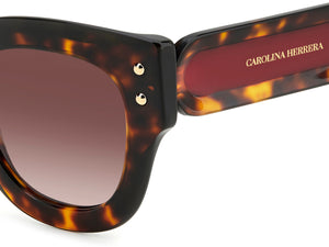 Carolina Herrera Square Sunglasses - HER 0222/S HAVANA RED