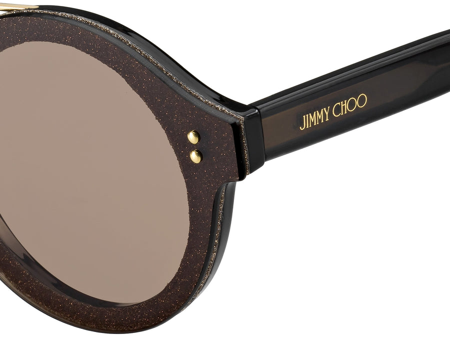 Jimmy Choo  Round sunglasses - MONTIE/S Dark Grey Glitter Gold