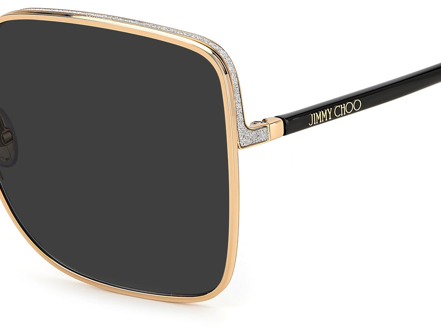 Jimmy Choo Square Sunglasses - ALIANA/S GOLD BLACK