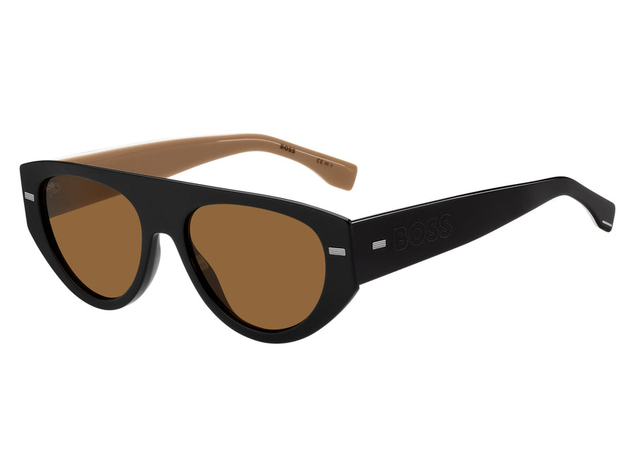 Boss Square Sunglasses - BOSS 1443/S BLACK MULTICOLOR