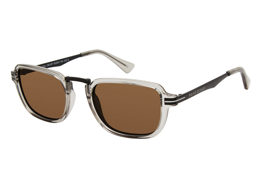 Prive Revaux Square Sunglasses - THE CITY/S Grey Crystal