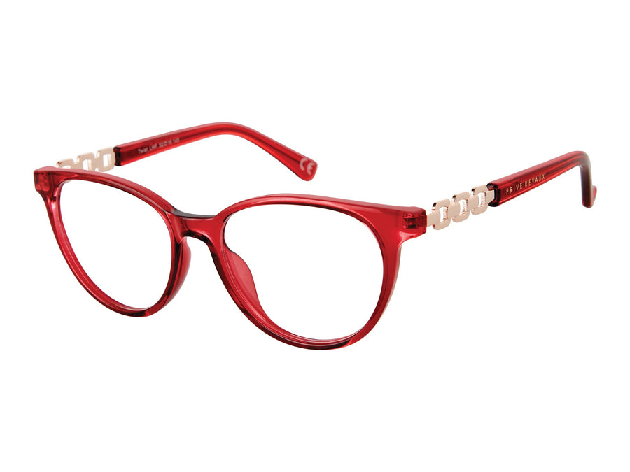 Prive Revaux  Square Frames - TWIST Burgundy Crystal