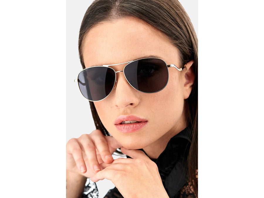 Rose Gold and Havana Aviator Sunglasses with Swarovski Crystals | JIMENA/S  | Spring/Summer 2023 | JIMMY CHOO UK
