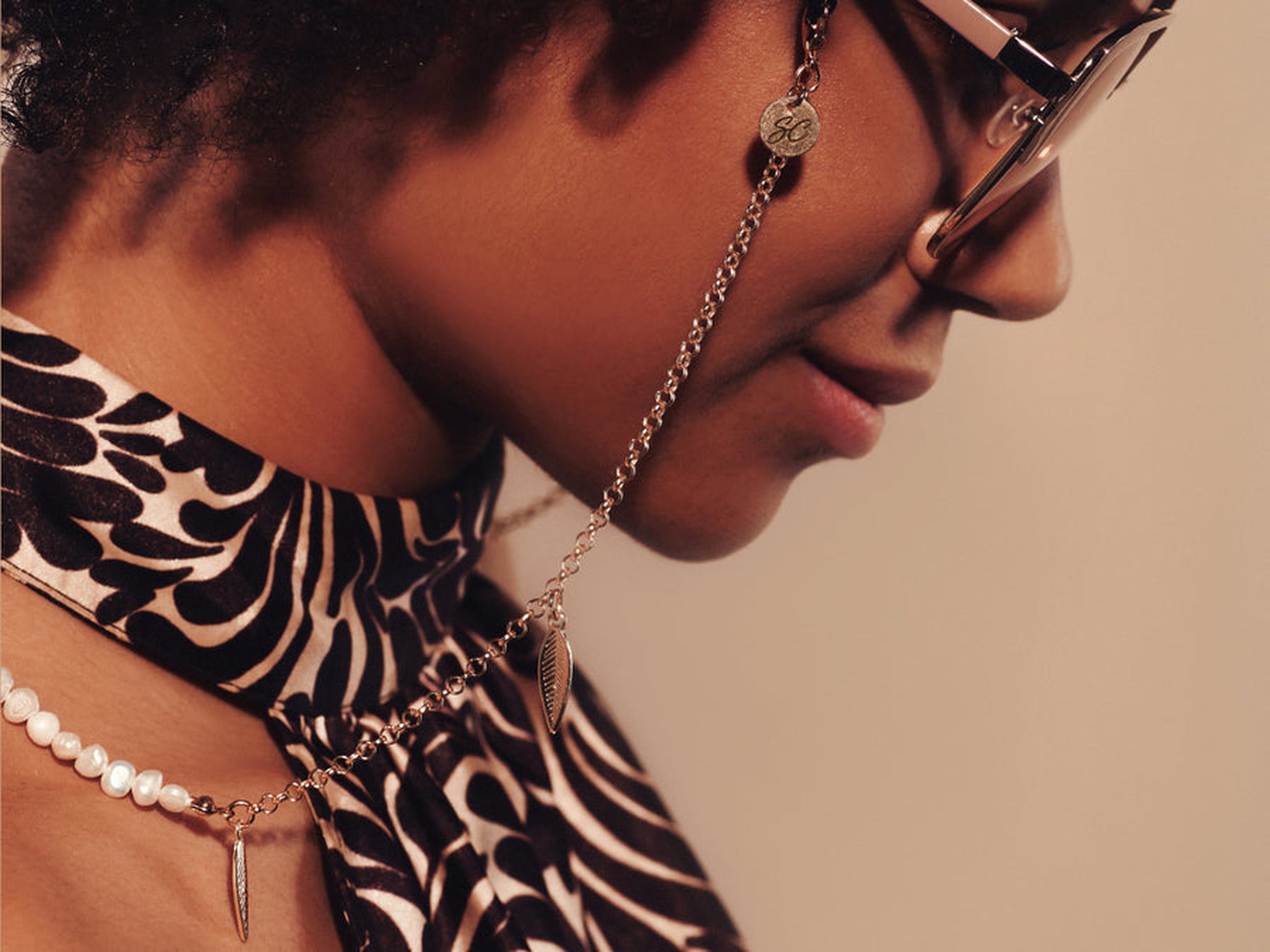 Pearl white, with feathers